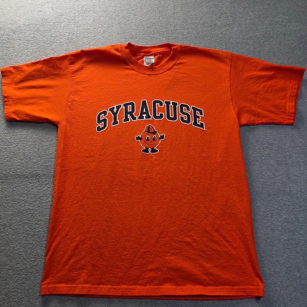 Gildan Syracuse University Orange NCAA T-Shirt Otto Mascot Mens L Orange Graphic